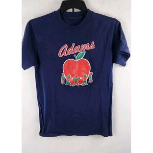 Vintage Adams‎ Apple T-Shirt Men's Small Short Sleeve Blue Single Stitch